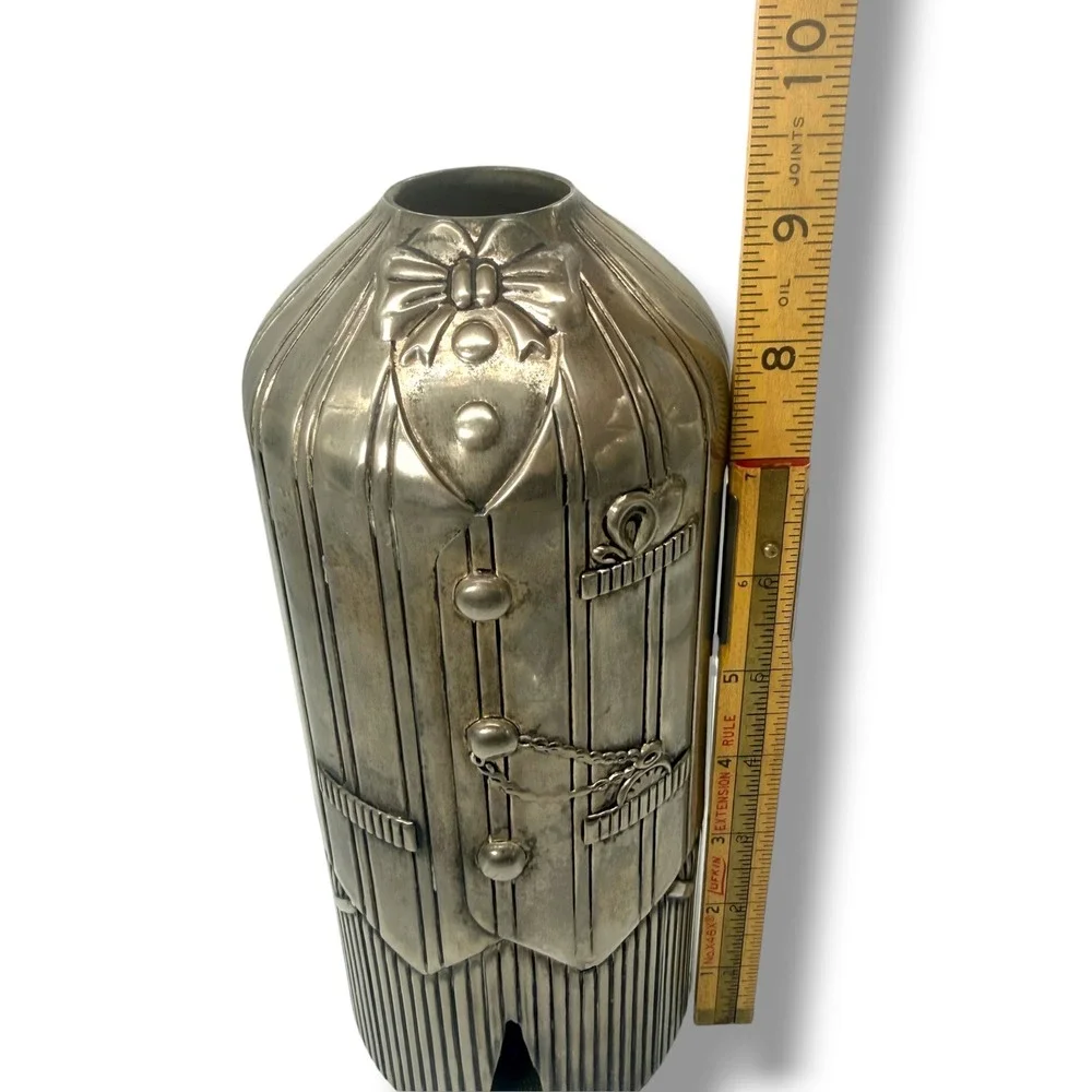 Vintage Silver Plated Tuxedo Butler Wine Bottle Holder Pourer Barware
